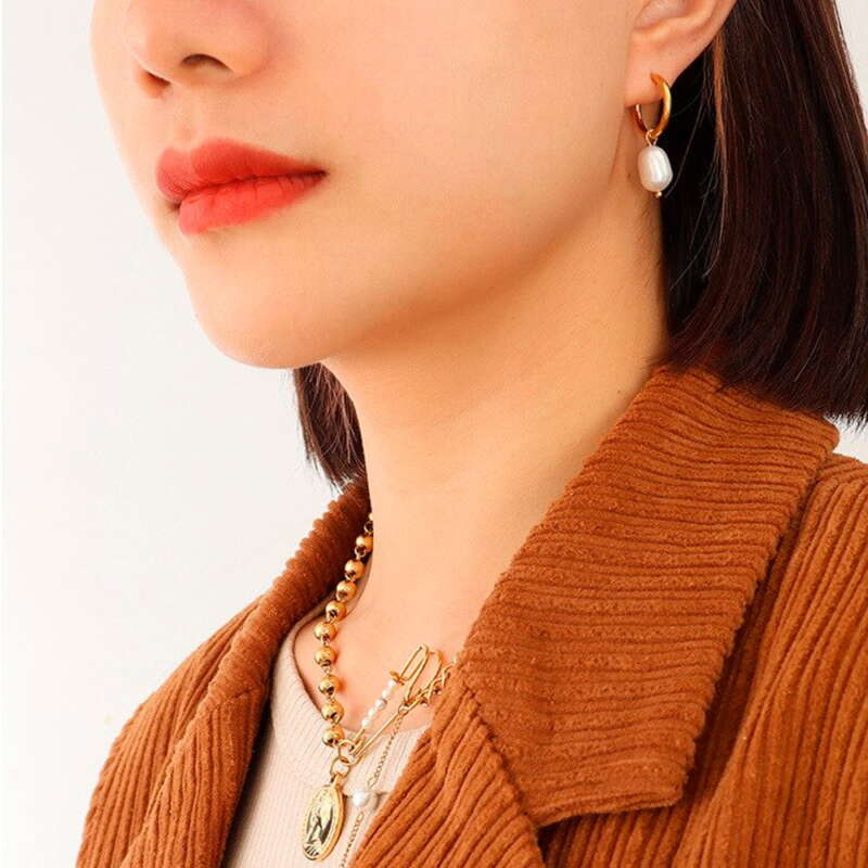 aros perlas chapado 18K 3