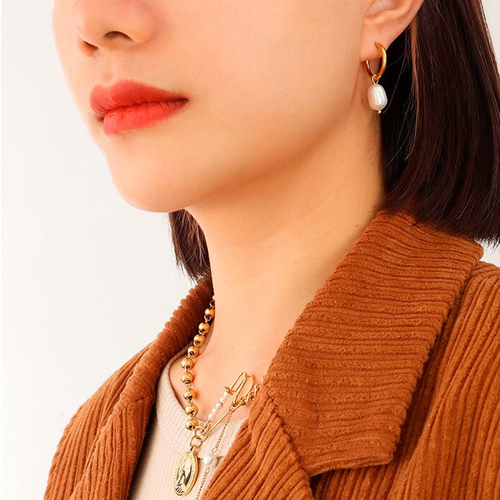 aros perlas chapado 18K 3