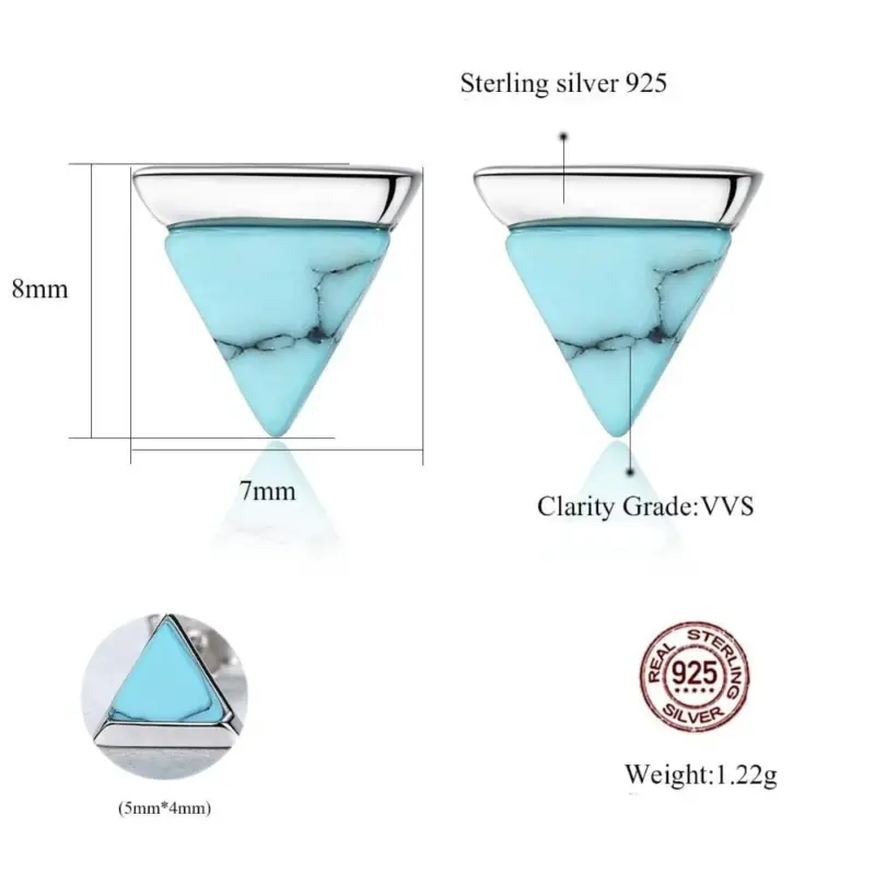 earrings trinity turquoise studs 29721173754008