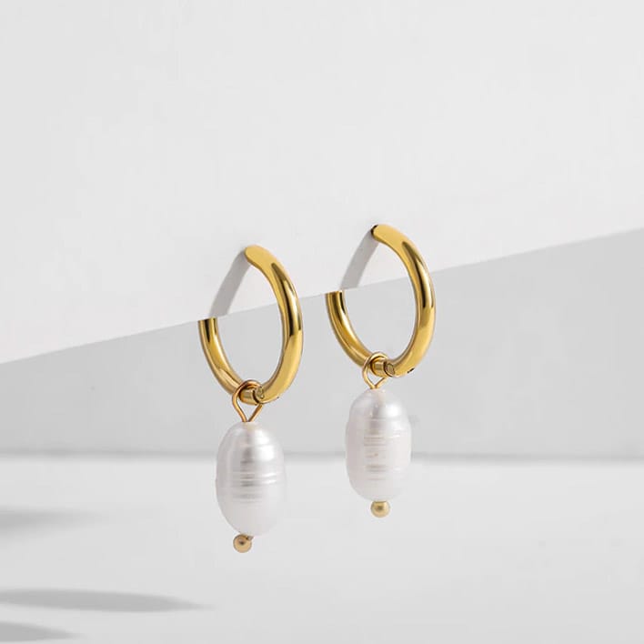 aros dorado piedra blanca 1